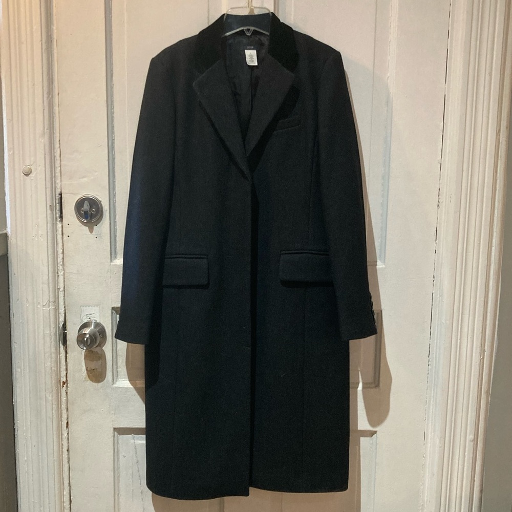 J. Crew Black Peacoat / Trench Coat